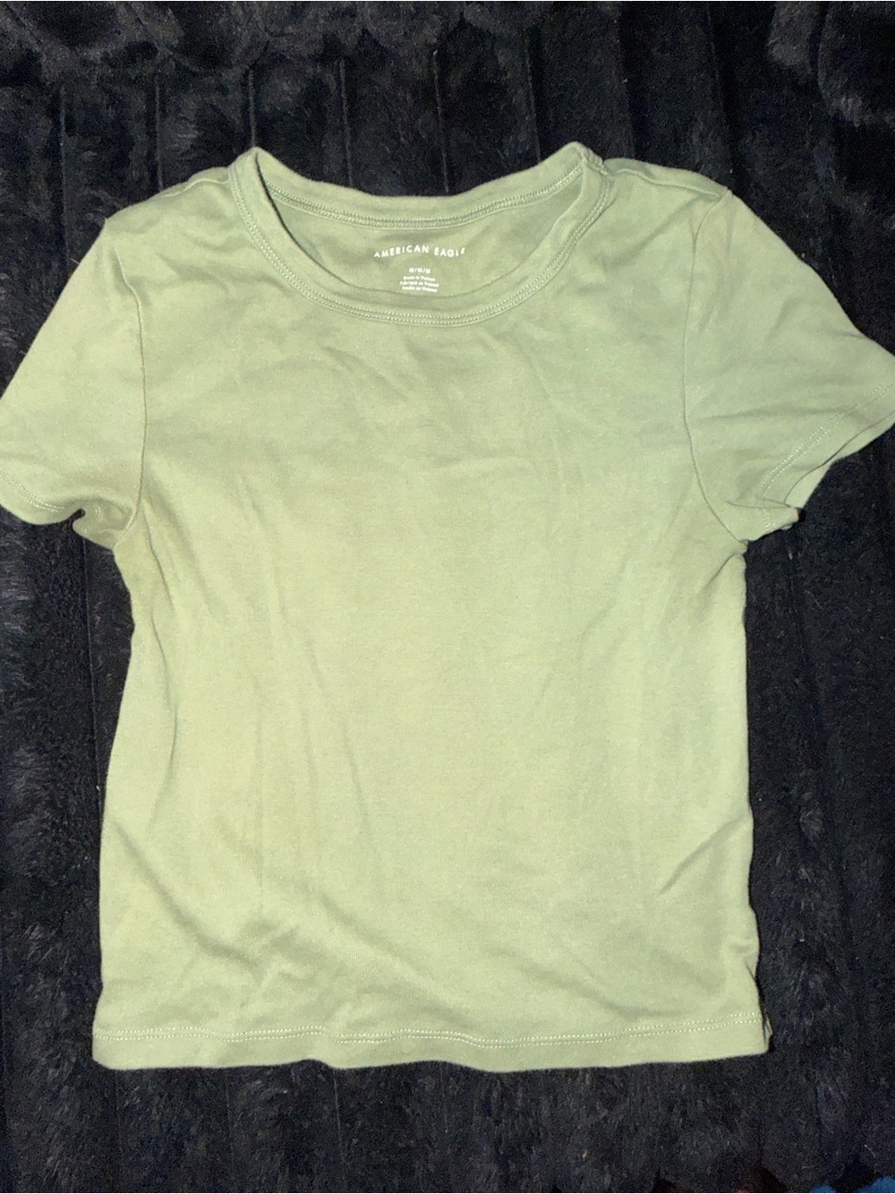 American Eagle Outfitters Olive Green Crop Tee